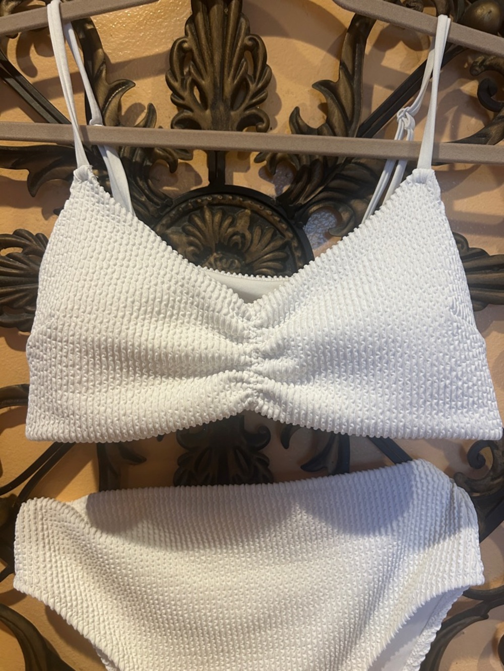 H&M White Textured High-Waist Bikini - Picture 2 of 3